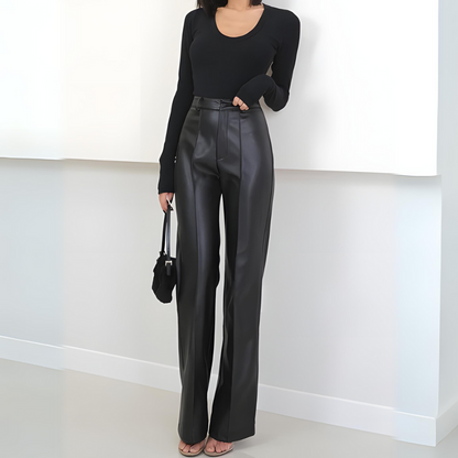 Trix™ - Leather Pants With High Waist