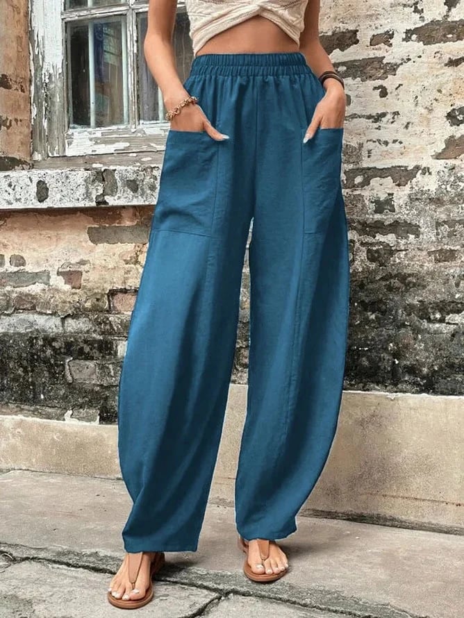 Women's Pocket Casual Elastic Pants