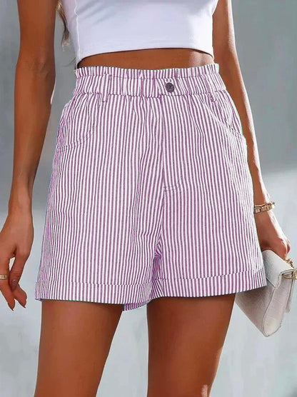 Loose, Casual, Striped Shorts