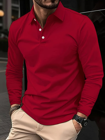 Theobald - Men's long sleeve polo shirt