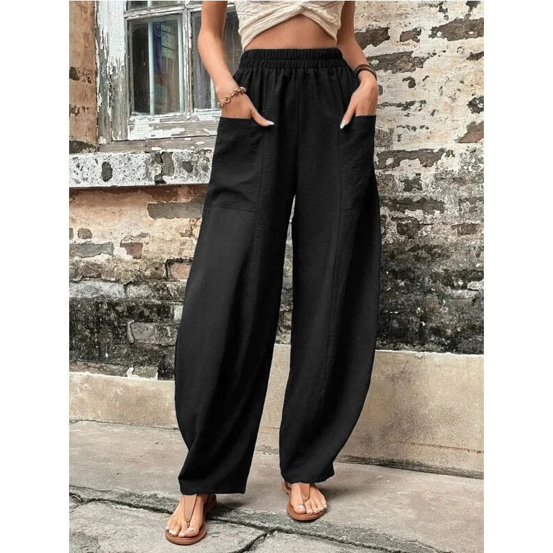 Women's Pocket Casual Elastic Pants