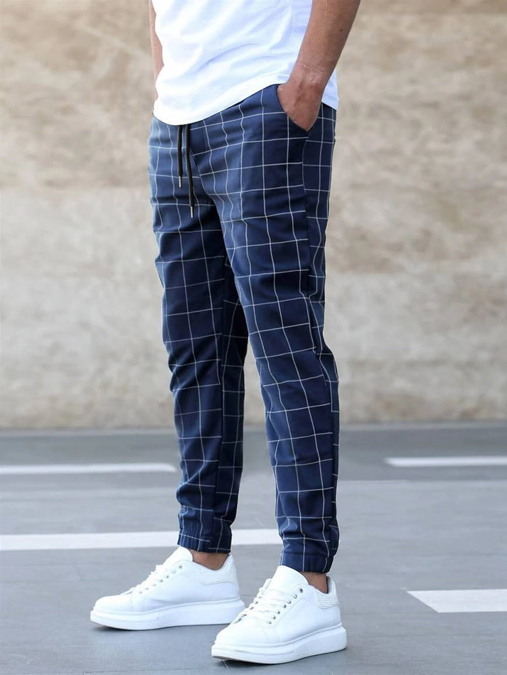 Marteo™ Smart Trousers With Grid Pattern