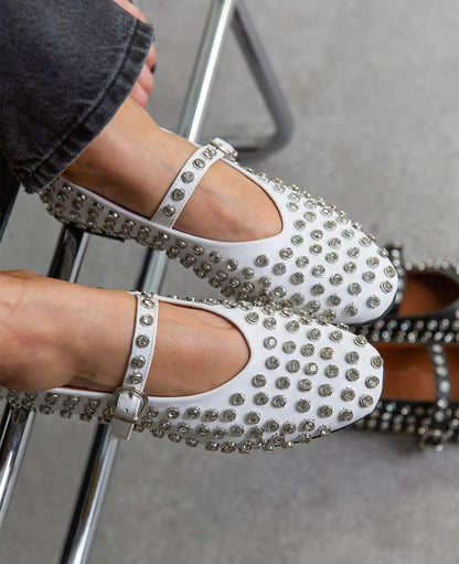 Crystal Studded Ballet Flats