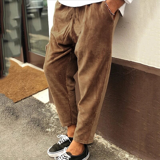 Casual loose corduroy pants for men